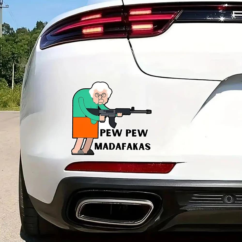 ملصق سيارة فينيل مقاوم للماء من Pew Pew Madafakas، 13 × 12 سم، ملحقات ديكور خارجية للسيارة والدراجات النارية والكمبيوتر المحمول