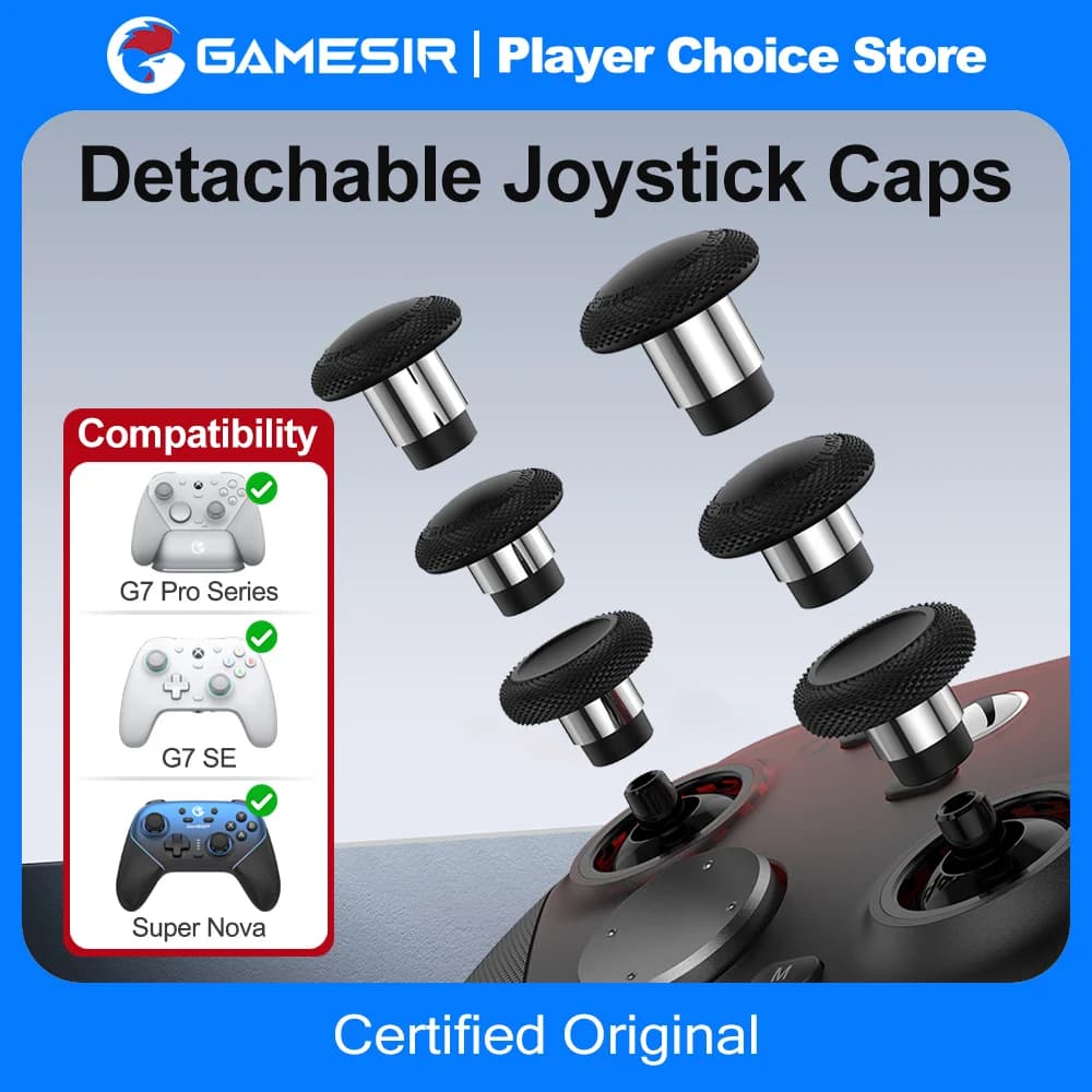 GameSir Joystick Caps for G7 Pro Super Nova Gamepad Accessories 3 Pairs Personalized Caps Smooth Steel Ring Control Experience