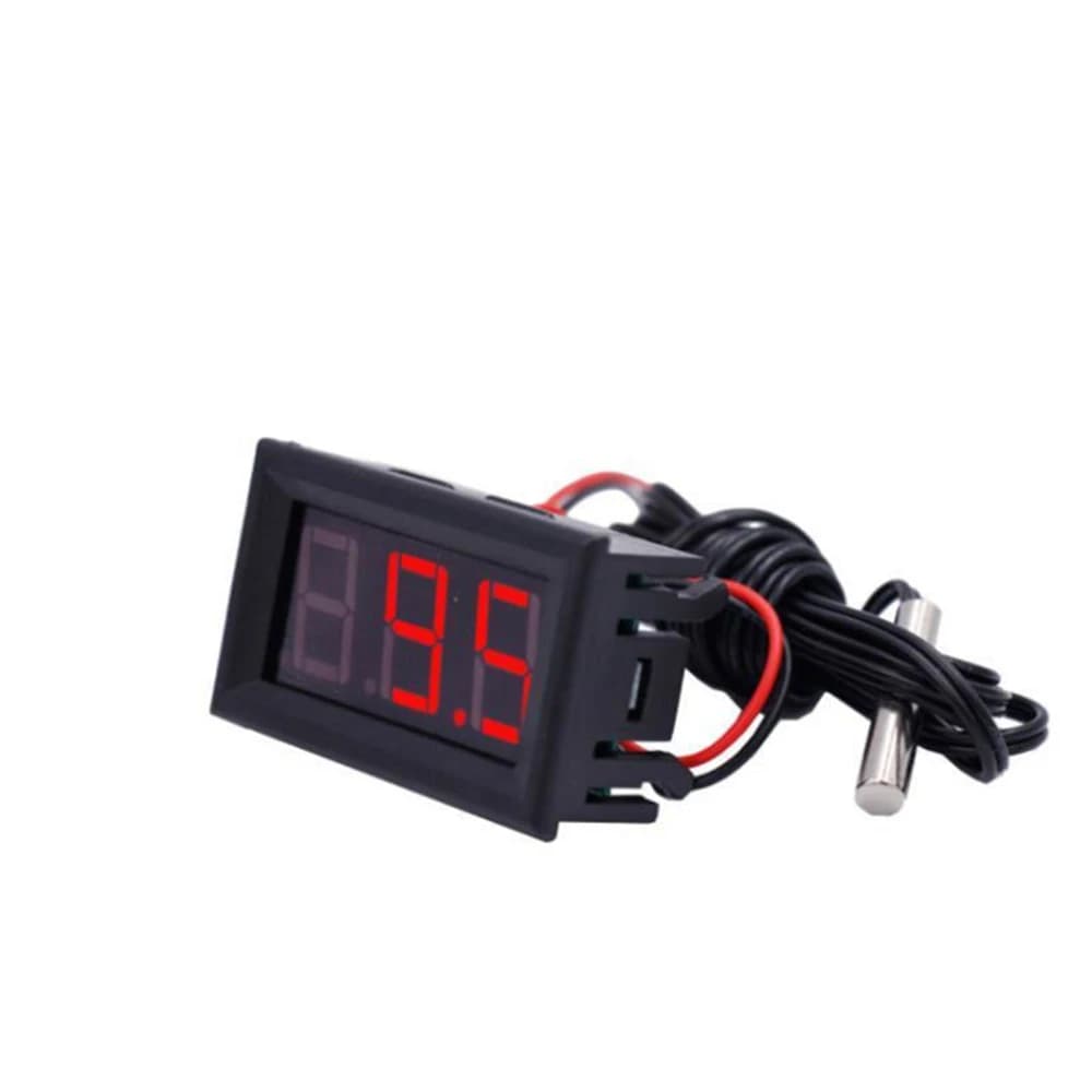 DC 5-12V LED Digital Thermometer Car Temperature Monitoring Panel Meter Monitor Temp Sensor Meter with Temperature Probe - 6