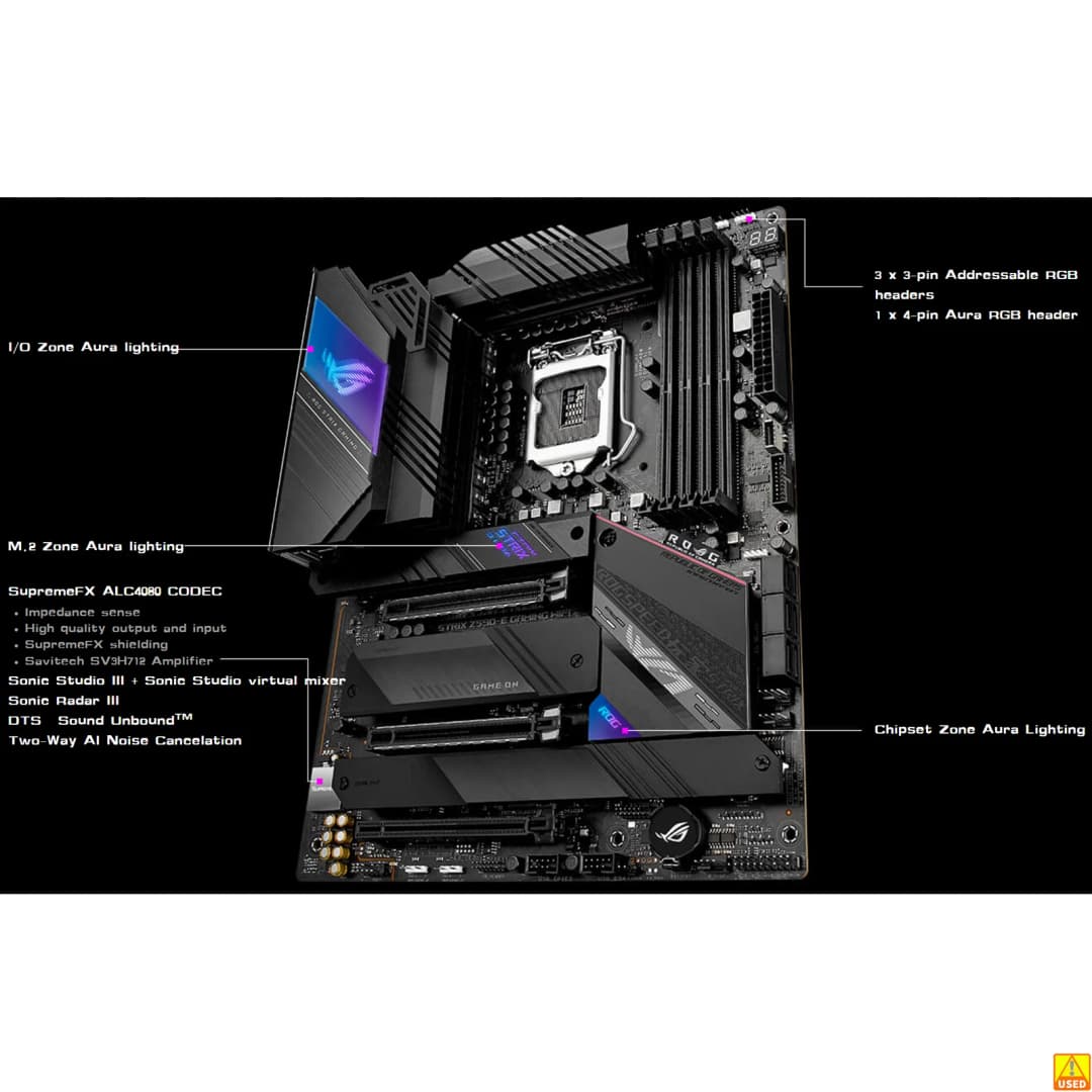 ASUS ROG STRIX Z590-E GAMING WIFI Motherboard Socket LGA1200 CPU DDR4 5333(OC) Memory Chipset Z590 ATX Mainboard - 3