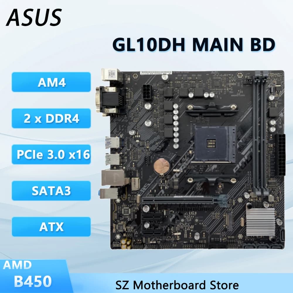 لوحة أم B450 ASUS GL10DH MAIN BD AM4 تدعم معالج Ryzen 5600 و5700X و5900X و3900X ذاكرة رام DDR4 ATX لكمبيوتر مكتبي