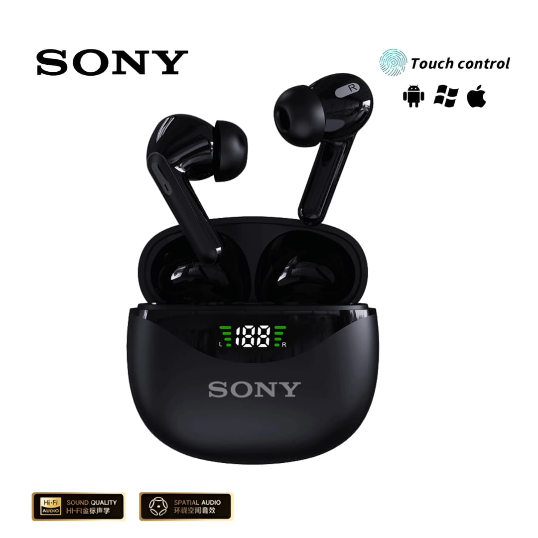 سماعات سوني دي بي 4 الأصلية اللاسلكية بلوتوث ستيريو حقيقي رياضية للألعاب مع مايكروفون تعمل باللمس