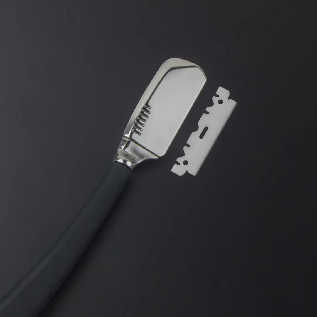 New Baber Beard Straight Edge Shaving Razor Men Hair Removal Tools Folding Zinc Alloy Safety Stainless Steel Shaver Knife Holder - 4