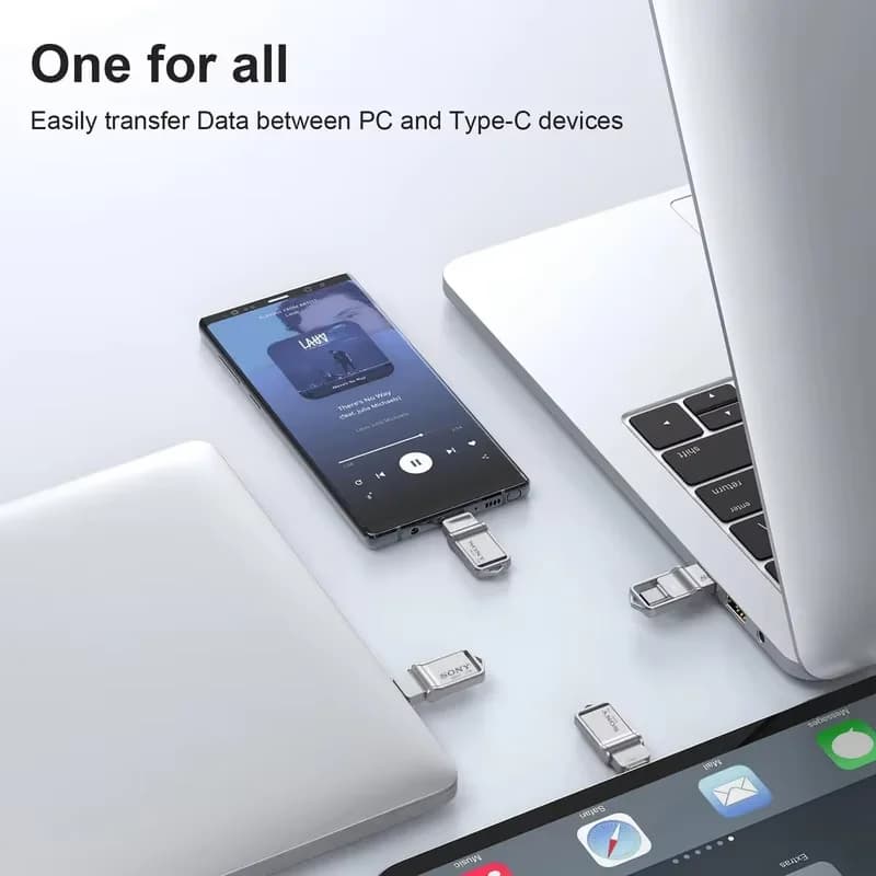 سوني ميتال ميني بن درايف يو اس بي تايب-سي او تي جي 2 تيرا بايت/1 تيرا بايت/512 جيجا بايت/256 جيجا بايت نقل فائق السرعة ذاكرة بحجم الجيب للهاتف - 2