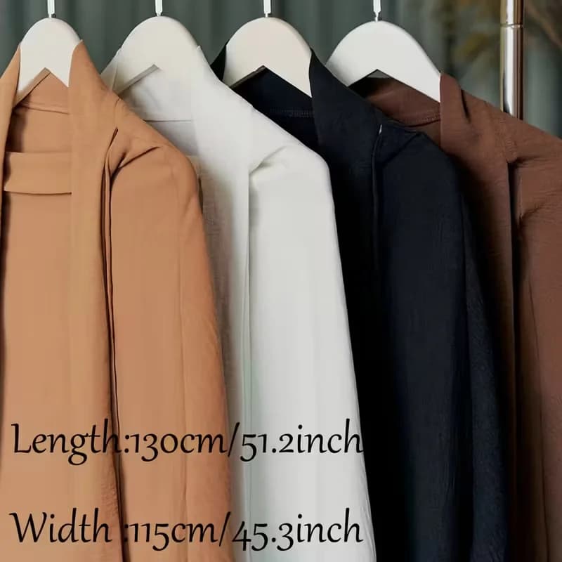 غطاء رأس مسلم طويل أنيق مع إغلاق برباط حجاب إسلامي للصلاة جاهز للارتداء عباية حجاب يومي - 2