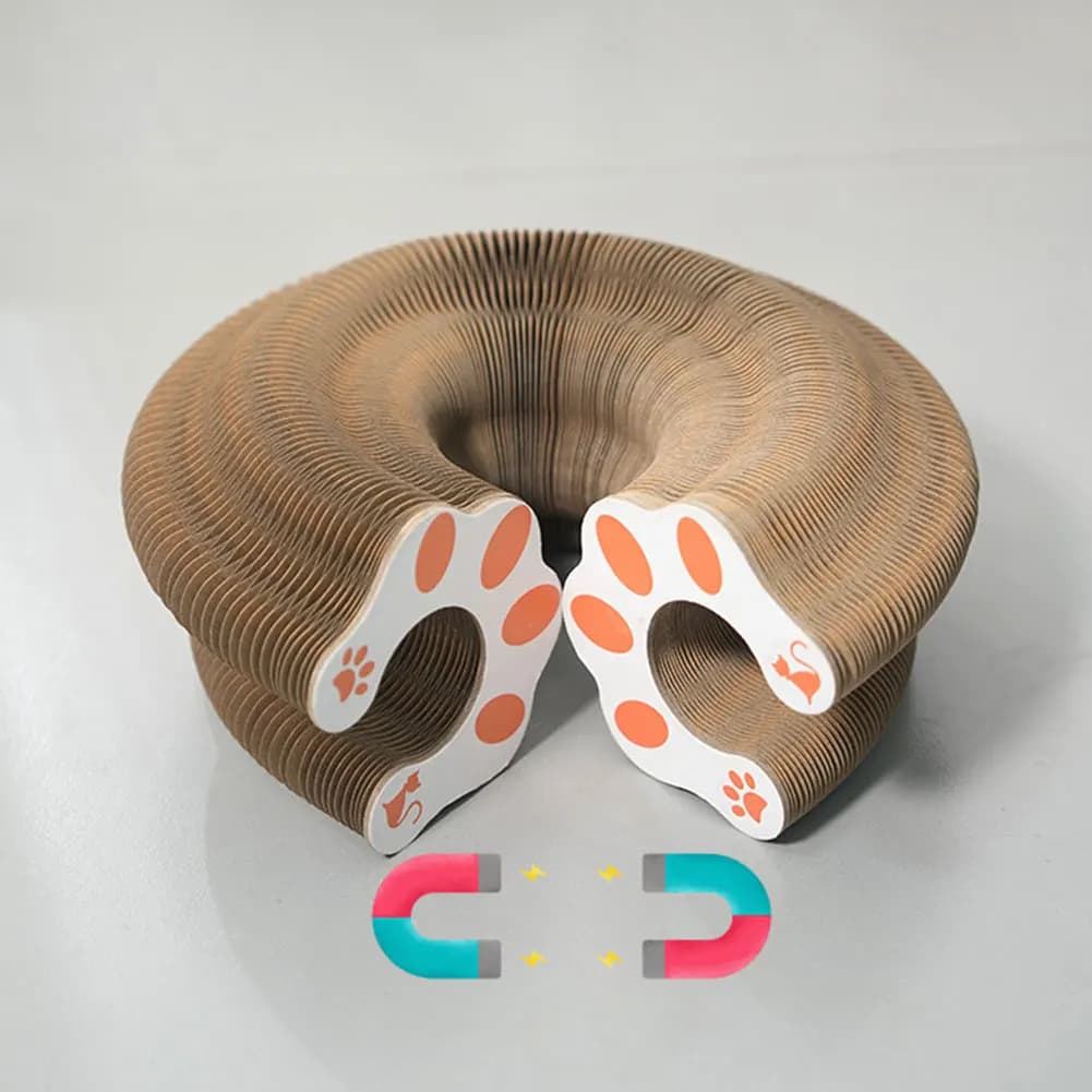 قطعتان من سرير الأكورديون المموج للقطط: لعبة مقاومة للاهتراء وخالية من الوبر لتخفيف الملل للقطط - 2