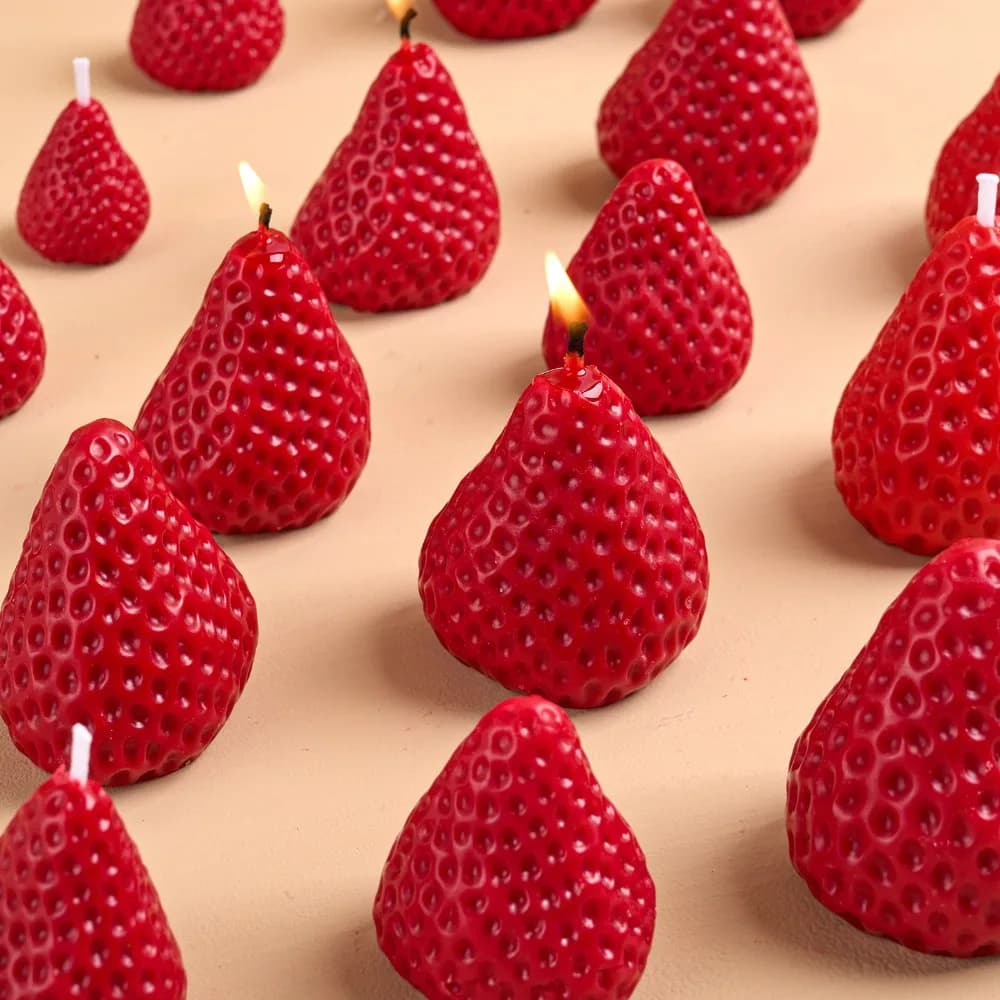 1-3 قطعة مجموعة صنع الشموع برائحة الفراولة 1-4 تجويف قالب من السيليكون لتقوم بها بنفسك شكل الفاكهة بالتنقيط الغراء الراتنج قالب اليدوية ديكور عيد الميلاد - 2