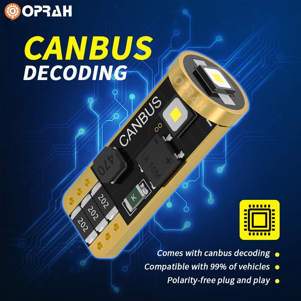 2/10 قطع مصابيح T10 W5W 194 501 LED Canbus بدون أخطاء، 3 SMD 3838 رقاقة، إضاءة داخلية للسيارة، مصباح خريطة القبة، إضاءة لوحة الترخيص، أبيض 6000K، 12V - 5