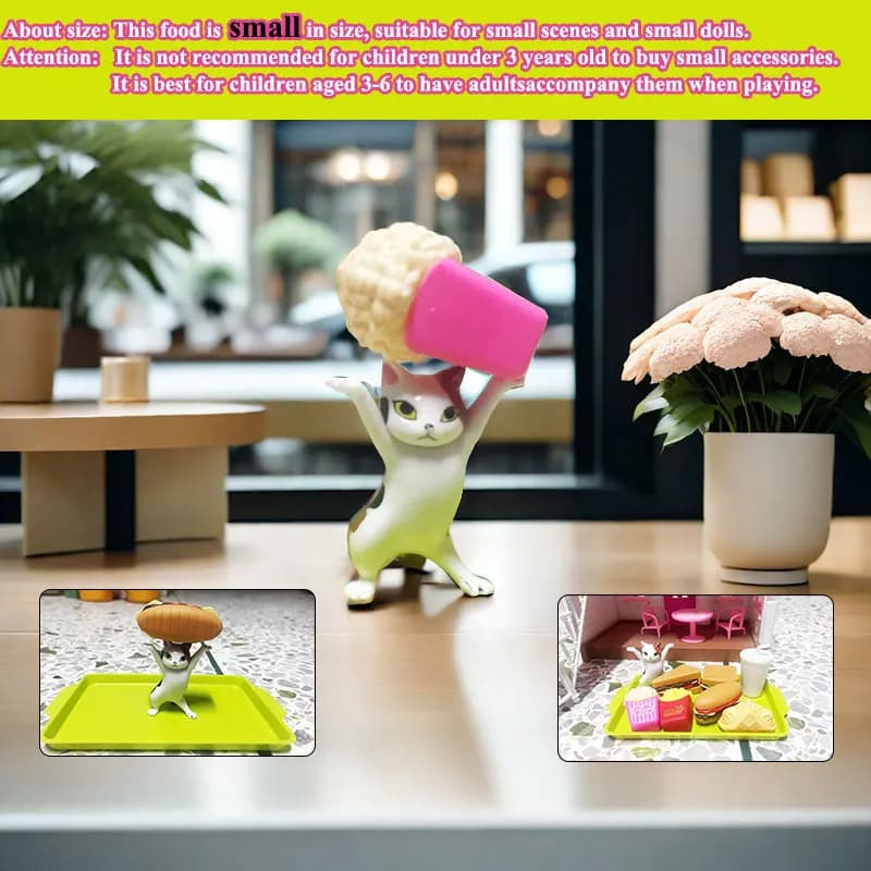 لعبة مطبخ صغيرة للأطفال تتظاهر باللعب المحاكاة للطعام همبرغر كوكي ملحقات مصغرة للأطفال والبنات هدية تعليمية - 2