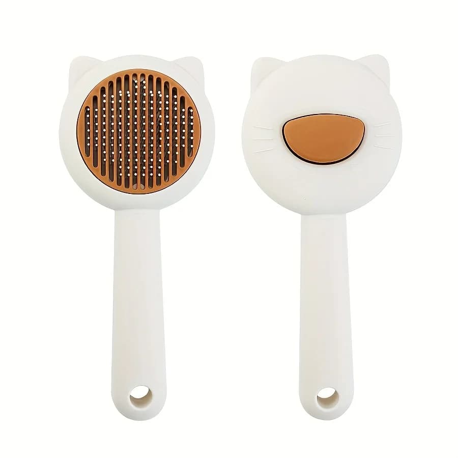 Cat Bath and Massage Brush - Self-Cleaning Pet Grooming Comb for Shedding,Gentle on Cats, Perfect for Bathing and De-Matting - 4