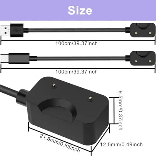 50 سنتيمتر لسامسونج غالاكسي صالح 3 شاحن ساعة محول USB/USB C كابل شحن الحبل المغناطيسي لسامسونج غالاكسي صالح 3 - 3