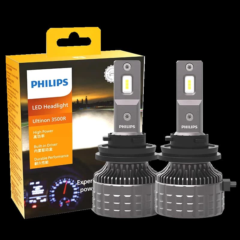 Philips H4 H7 LED Ultinon 3500R Car Head Lamp H11 HB3 HB4 HIR2 6500K Bright White 9005 9006 9012 30W Power Light Build In Driver
