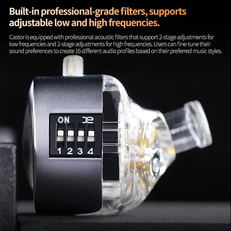 KZ Castor in Ear HiFi Earphone 2DD Dynamic High-end Tunable Balanced Armature Earphones Noise Cancelling with Detachable Cable - 4