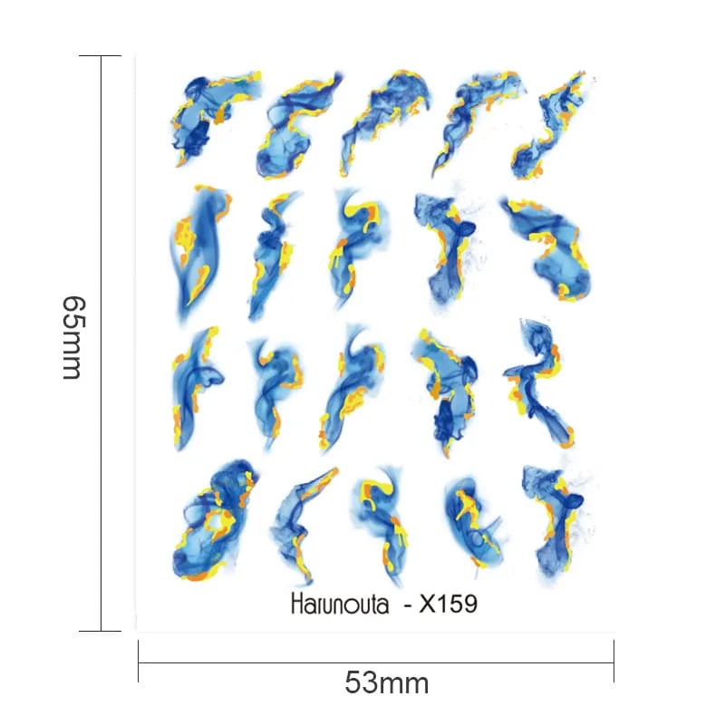 Harunouta Black Ink Blooming Marble Pattern Water Decals Stickers Black Line Flower Leaves Face Slider For Summer Nail Art Decor - 6