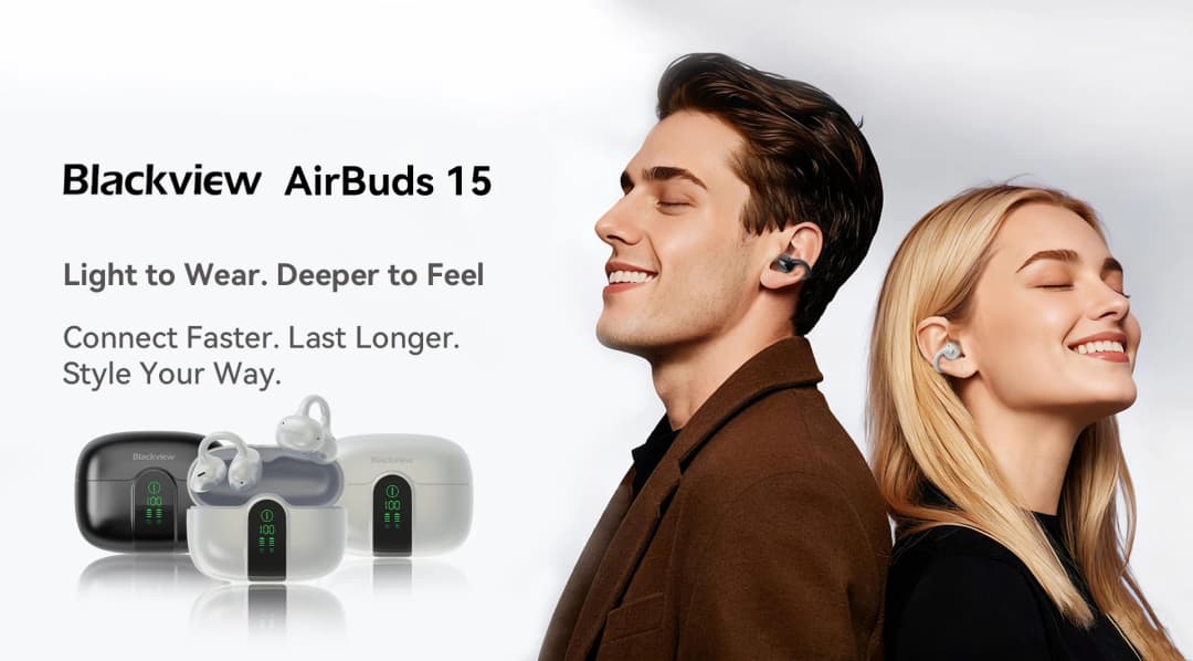 Blackview Airbuds 15 Headset In-Ear Wireless Touch Screen Headphones Sports Air Conduction Bass Earphones Bluetooth headsets - 2