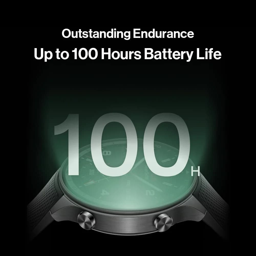 ساعة ون بلس ووتش 2R الذكية الإصدار العالمي بشاشة 1.43 أموليد ومعالج سناب دراجون W5 وبطارية تدوم حتى 100 ساعة ونظام جوجل وير أو إس 4 وNFC - 2