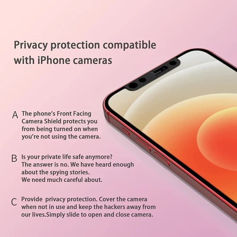 Utral Thin WebCam Cover Privacy Front Phone Lens Cover For iPhone XR 11 12 13 14 15 16 17 Pro Max Camera Slider Protector Case - 5