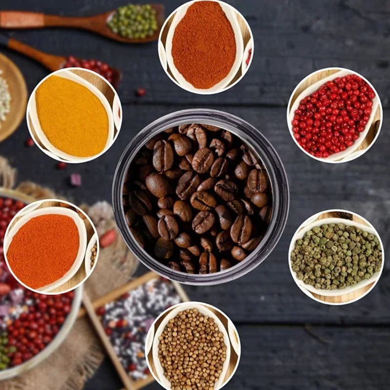 مطحنة حبوب قهوة كهربائية متعددة الأغراض، آلة طحن من الفولاذ المقاوم للصدأ للبذور والتوابل والمكسرات، مطحنة فائقة الدقة محمولة - 5