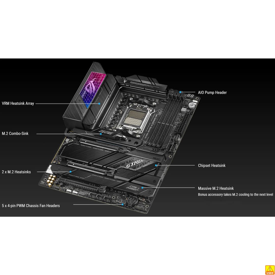 لوحة أم ASUS ROG STRIX X670E-E GAMING WIFI مقبس AM5 معالج DDR5 8000+(OC) ذاكرة مجموعة شرائح X670 لوحة رئيسية ATX - 2