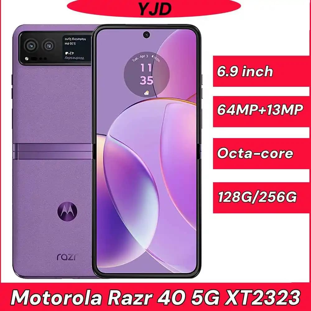 Used 96% New Motorola Moto Razr 40 Razr40 5G XT2323 6.9 Fingerprint Smartphone Foldable LTPO AMOLE 8GB+128GB Mobile Phone