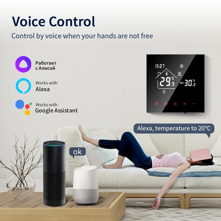 WiFi Smart Thermostat Temperature Controller Tuya Smart Life For Floor Heating Electric/Water Gas Boiler Works With Alexa Alice - 2