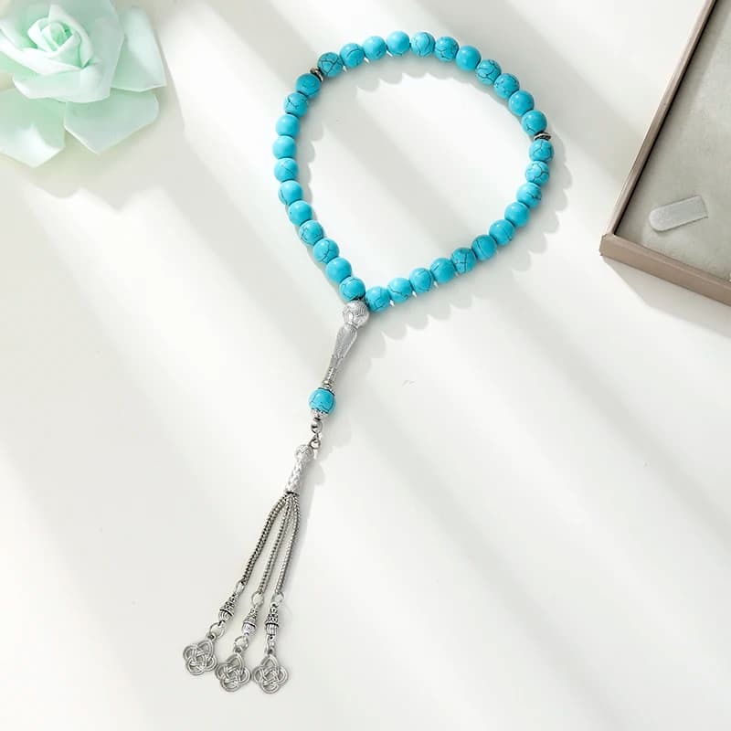 مسلم روز الخرز عيد رمضان هدية Türkiye الرجال سوار العربية الإسلامية سبحة صلاة 10 مللي متر 33 الخرز الحجر الطبيعي اليدوية Jewe - 2