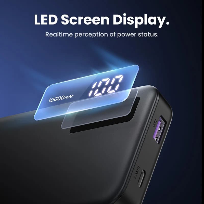 بنك طاقة UGREEN 22.5 واط شحن سريع 10000 مللي أمبير في الساعة محمول لجهاز iPhone 15 Pro Max وXiaomi وHuawei بطارية خارجية PD20W - 6