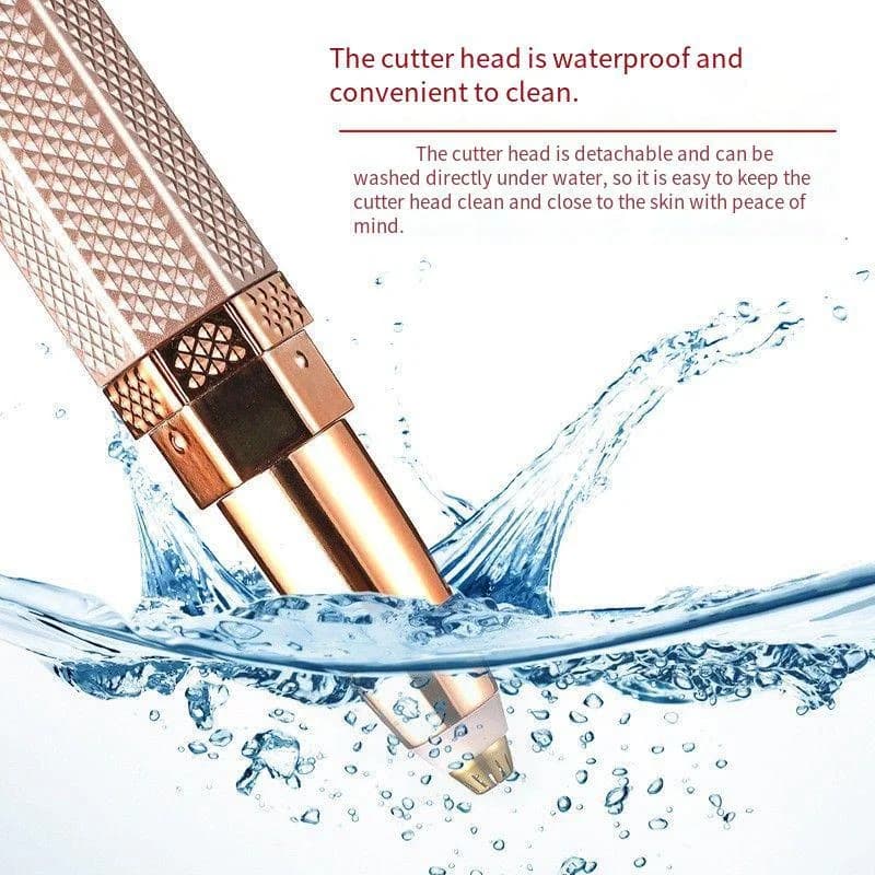 محمولة 4 في 1 ماكينة إزالة الشعر الكهربائية النسائية بدون ألم لتشذيب البكيني والجسم والوجه والحاجبين مع شحن USB - 3