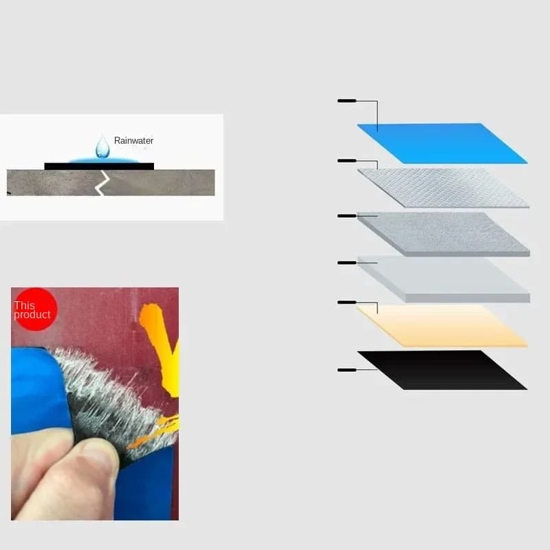 10 Meters Roof Leakproof Repair Adhesive Tape Waterproof Wall Stickers Heat Insulation Sealing Adhesives Sealers Hardware Home - 5
