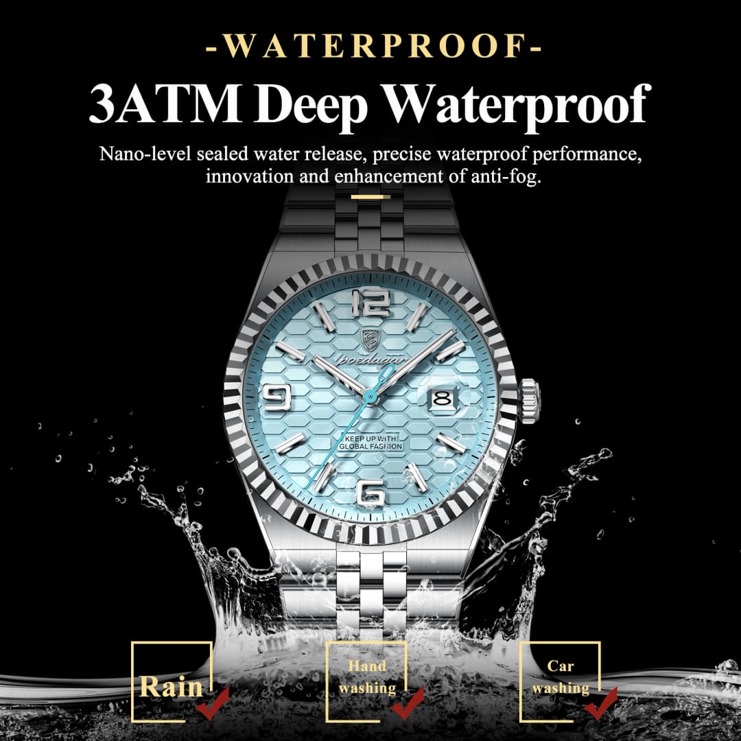 POEDAGAR High Quality Original Men Clock Waterproof Luminous Date Luxury Man Watch Stainless Steel Quartz Men's Watches Male+Box - 2