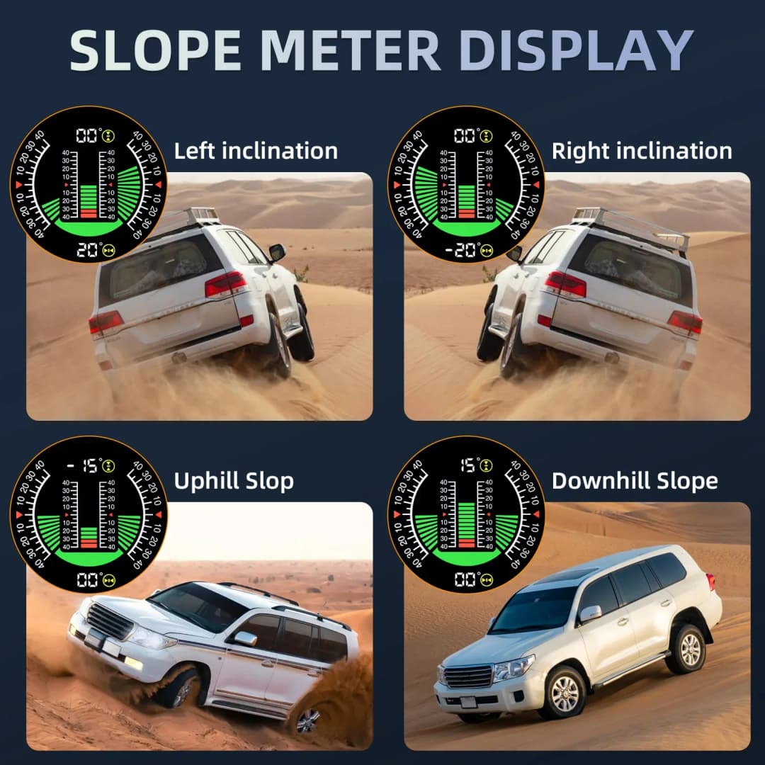 مقياس سرعة وانحدار رقمي M60 مع مقياس ميل M50، جهاز ملاحة GPS، بوصلة، ملحقات للطرق الوعرة 4x4، كمبيوتر على متن السيارة - 4