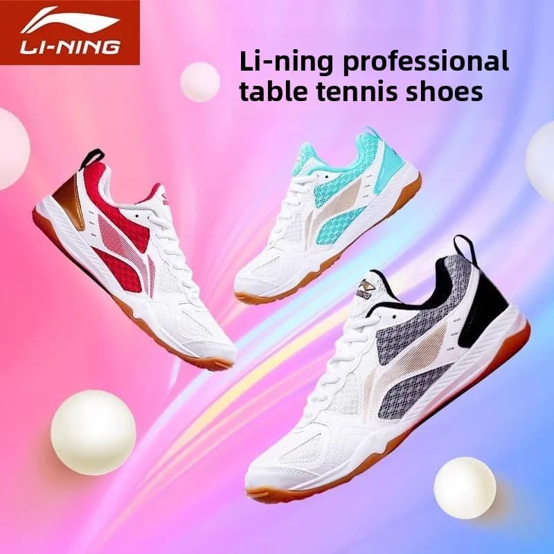 Li Ning Table Tennis Shoes for Men and Women 5 New Professional Competition Training Breathable Non slip Sports Shoes