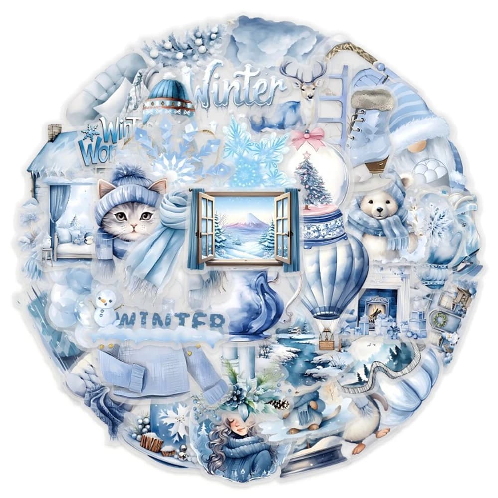 10/30/50PCS Cute Cartoon Blue Winter Graffiti Stickers Decoration Decals DIY Laptop Notebook Phone Stationery Sticker Kids Toys - 2