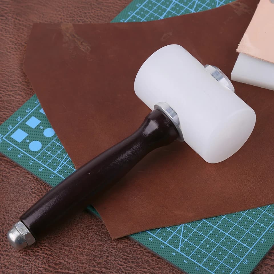 الجلود نحت المطرقة DIY بها بنفسك الحرفية مادة النايلون أداة المهنية جلد البقر لكمة مطرقة ل الجلود الحرفية اكسسوارات - 6