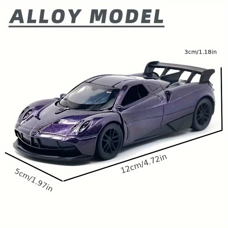موديل سيارة رياضية محاكاة بمقياس 1:36 من سبائك معدنية مع أبواب وغطاء محرك يفتحان، هدية قابلة للجمع للشباب - 3