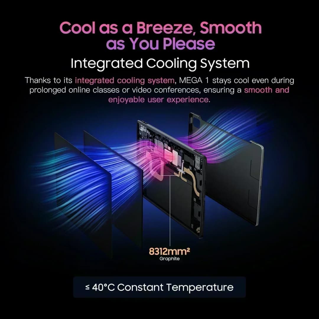 【عرض عالمي أول】جهاز بلاك فيو ميجا 1 اللوحي بشاشة 11.5 بوصة بدقة 2.4K ومعدل تحديث 120 هرتز، ذاكرة 8 جيجابايت + 256 جيجابايت، كاميرا 50 ميجابكسل + 13 ميجابكسل، بطارية 8800 مللي أمبير، شحن سريع 33 واط - 6