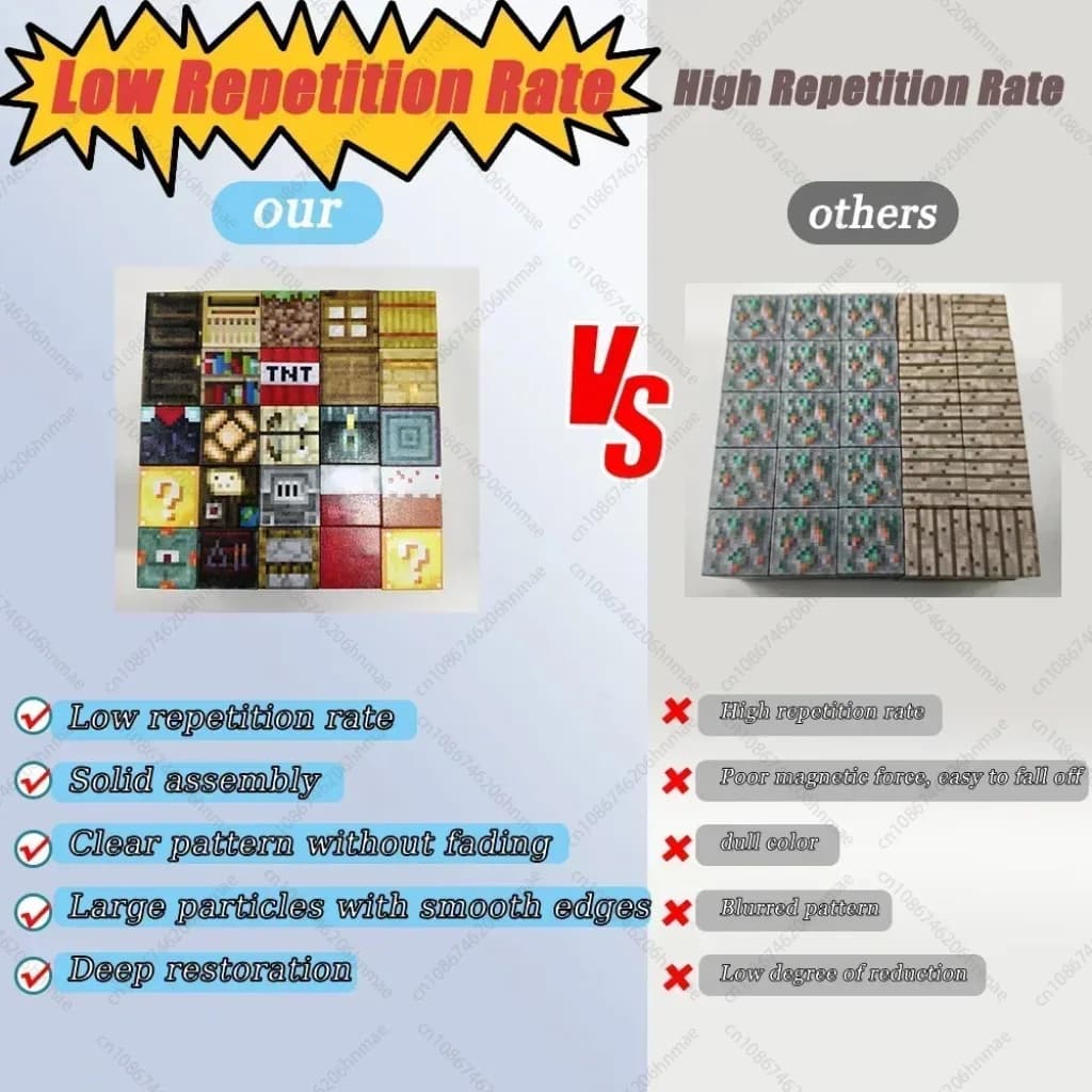 Magnetic Building Blocks Mine World Magnetic Brick Cube Random Cube Base Plate Set Toys Pixel Style Gift for Boys Girl Children - 2