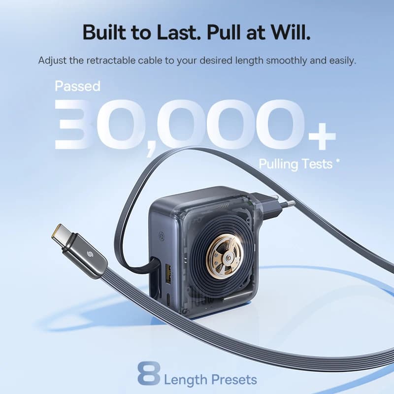 شاحن Baseus 240W رقمي GaN لأجهزة الكمبيوتر المحمولة لينوفو إتش بي ماك بوك شاحن يو إس بي سي مع منفذ شحن سريع دي سي لهواتف آيفون وشاومي - 6