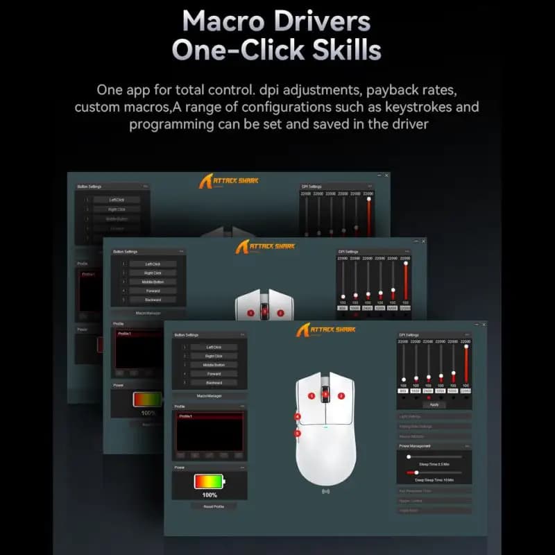 ماوس لاسلكي Attack Shark X11، اتصال بوضع ثلاثي، PixArt PAW3311، قاعدة شحن مغناطيسية باللمس، ماوس ألعاب ماكرو - 5