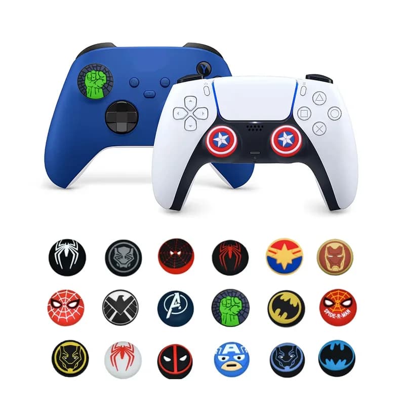 زوج من أغطية قبضة الإبهام Disney SpiderMan Deadpool لجهاز Playstation PS5 PS4 Xbox Series إكسسوارات وحدة تحكم الألعاب هدية