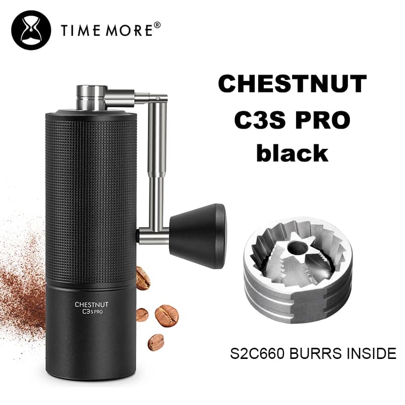 مطحنة قهوة يدوية TIMEMORE Chestnut C3S Pro / C3ESP Pro مع مقبض قابل للطي، مطحنة إسبريسو محمولة مع شفرات S2C