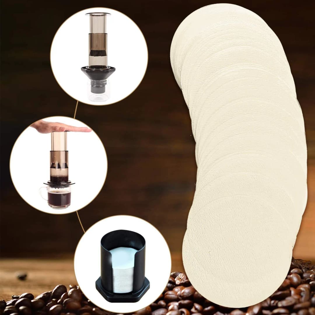500 قطعة فلاتر ورقية مستديرة استبدال فلاتر صانع القهوة يمكن التخلص منها ل Aerobie Aeropress صانعي القهوة والإسبريسو - 5