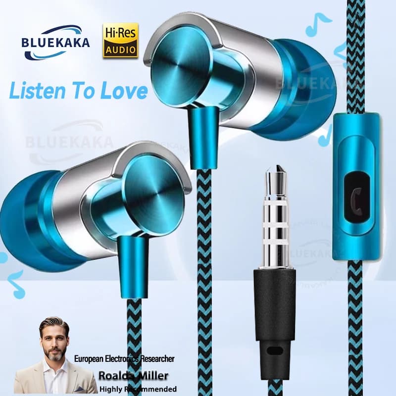 سماعات رأس سلكية جديدة مقاس 3.5 مم مزودة بخاصية إلغاء الضوضاء وسماعات أذن رياضية داخل الأذن مزودة بمحرك مزدوج وسماعات رأس ستيريو للألعاب وسماعات أذن موسيقية عالية الدقة مزودة بميكروفون