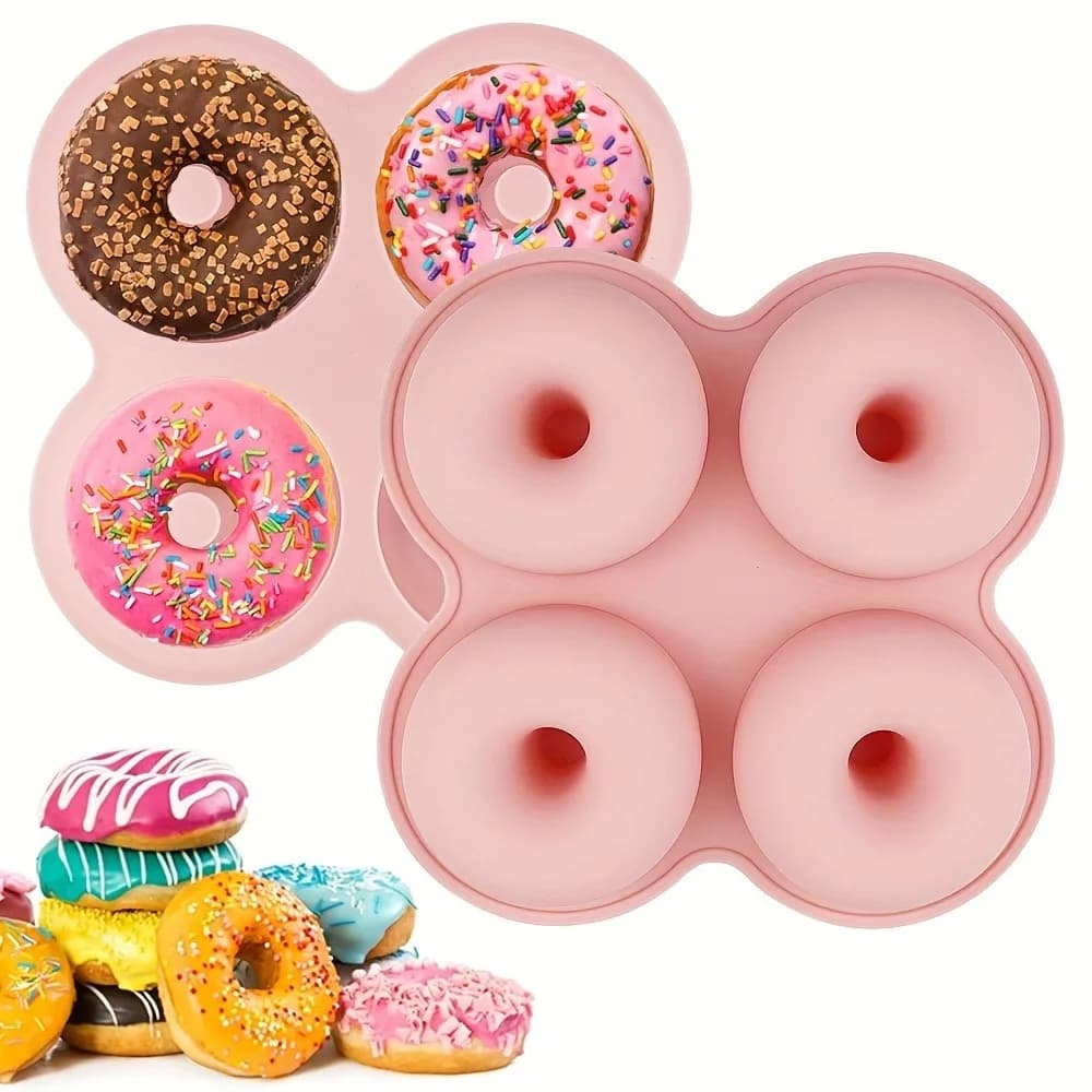 ​ 1 قطعة قالب دونات السيليكون 4 تجويف غير عصا قابلة لإعادة الاستخدام للمقلاة الهوائية والفرن الخبز دونات عموم اكسسوارات أدوات الكعكة