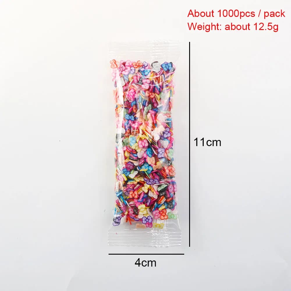 For fun 1000pcs Mix Fruit Soft Clay Slime Animal Flower Slice Resin Filler for Nail Art Epoxy Mold DIY Crafts Making - 6