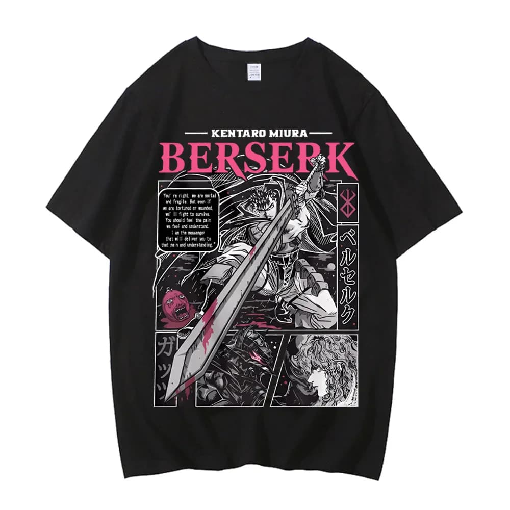 Anime Berserk Tshirt Summer Men Women High Quality Cotton Short Sleeve T Shirt Print T-shirt Tops 2024 Tee Trend Fans Clothes - 4