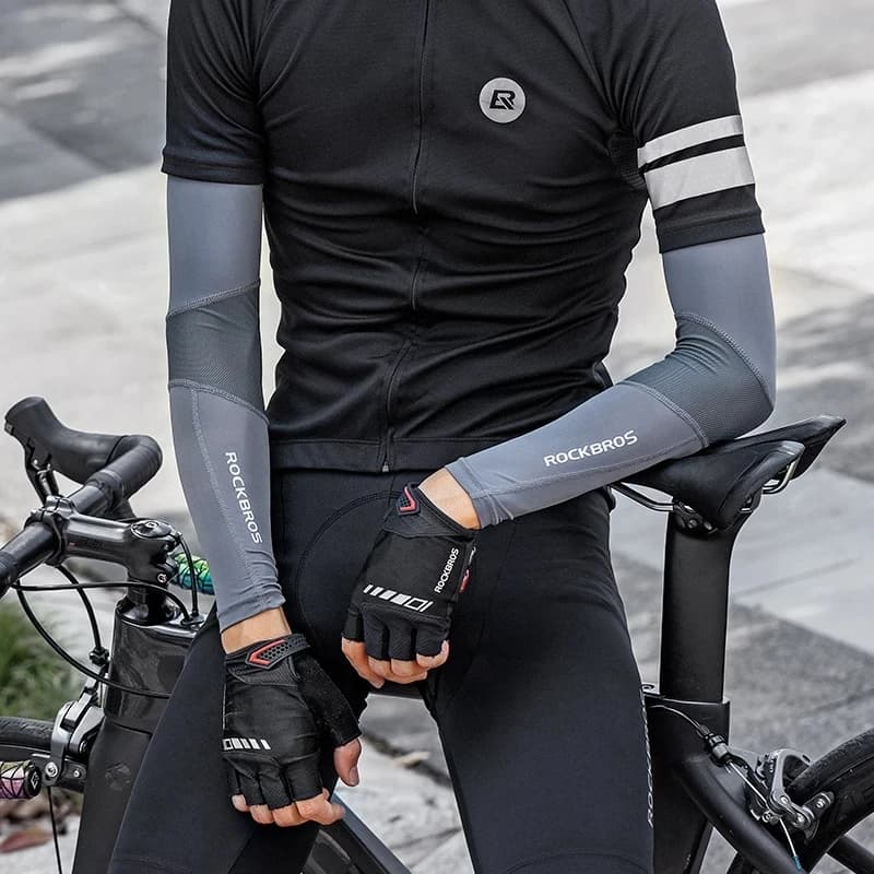 ROCKBROS  Arm Sleeve Breathable Quick Dry UV Protection Cycling Sport Sleeve Ice Fabric Sunscreen Sports Wear Fitness Arm Sleeve - 3