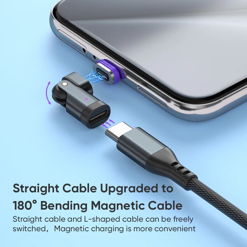 محول شحن سريع مغناطيسي USB-C بقوة 240 واط - كابل محول من النوع C أنثى لأجهزة ماك بوك/شاومي - 2