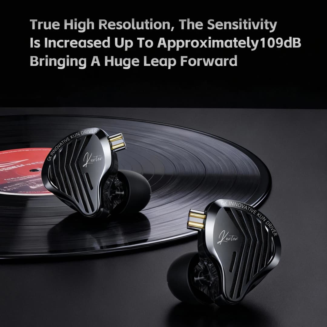GK KUNTEN Dynamic Drive Headphones HIFI Heavy Bass Earbuds Sports Metal Headphones Detachable Headphones 2PIN KZ Zenith EDX - 2