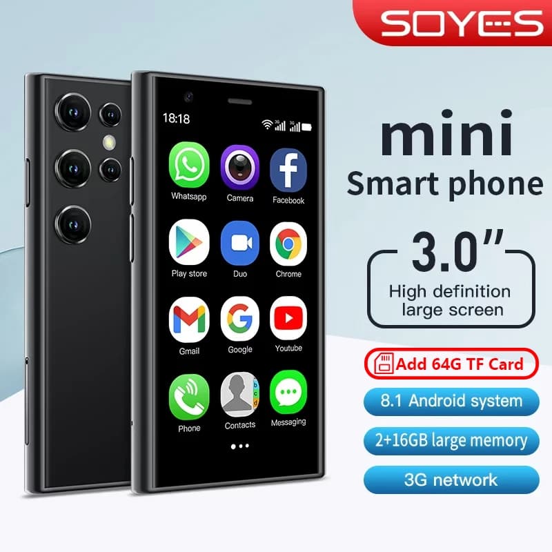 هاتف ذكي صغير SOYES S23 Pro & Mini 24، أندرويد 8.1، شريحتين، شاشة 3.0'' HD، بطارية 1000mAh، واي فاي، بلوتوث، شبكة 3G